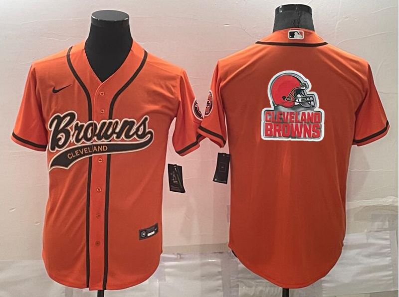 Men Cleveland Browns Blank Orange 2022 Nike Co branded NFL Jerseys1